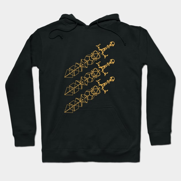 Golden Dice Set Swords of Dungeon Armory Tabletop RPG Addict Hoodie by pixeptional